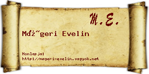 Mágeri Evelin névjegykártya